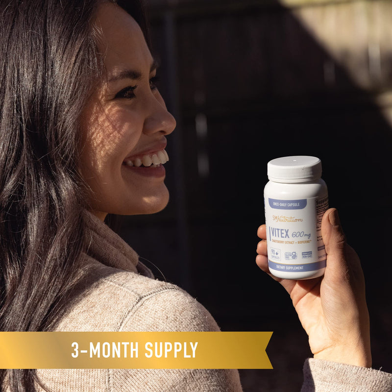 [Australia] - Vitex Supplement for Women 600mg (90 Capsules, 3-Month Supply) Chasteberry Supplement for Women Supports Hormone Balance, Menopause, PMS - Formulated Gluten-Free, Vegetarian 
