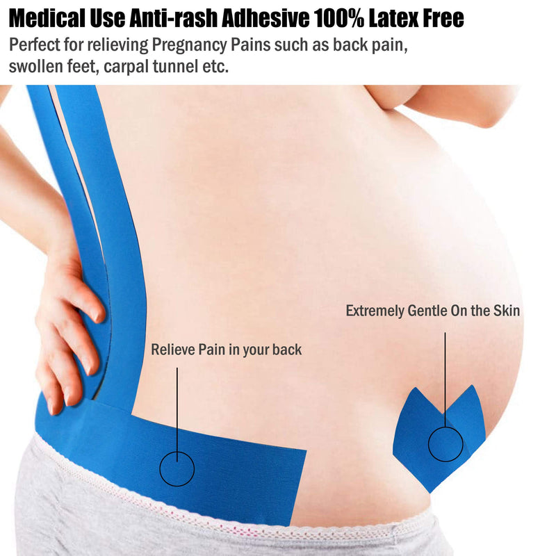 [Australia] - Kinesiology Tape - Athletic Sports Lifting Tape for Pain Relief, Muscle and Joint Support, Workout Recovery, Achilles, Back, Knee, Shoulder, Ankle, Wrist, Foot, Elbow, Arm, Physical Therapy Equipment Blue 