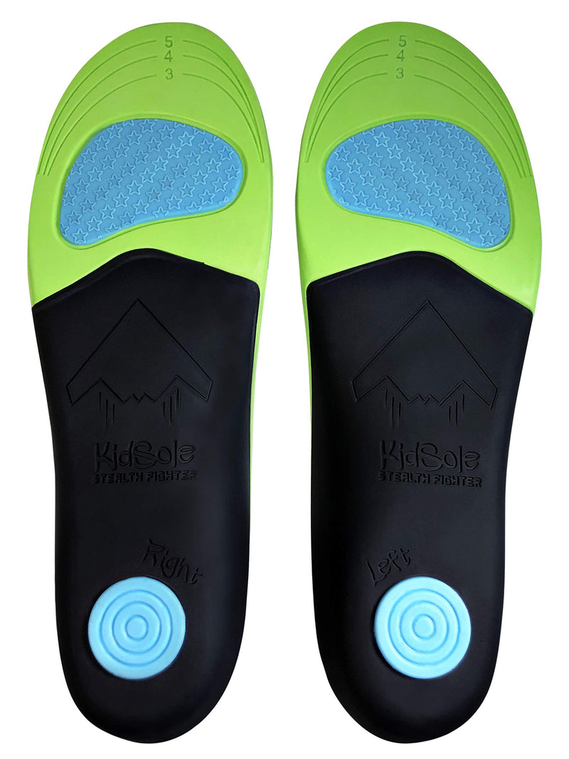 [Australia] - KidSole Stealth Fighter: High Arch Support Insole. Slim Profile, Strong Arch, Soft Memory Foam Top & Lightweight Design. Inward/Falling Ankle Correction ((24 cm US Kid's Size 3-6)) (24 CM US Kid's Size 3-6) 