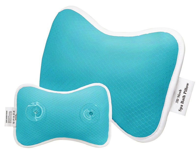 [Australia] - Comfortable Bath Pillow with Suction Cups, Supports Neck and Shoulders Home Spa Pillows for Bathtub, Hot Tub, Jacuzzi, Bathtub Head Rest Pillow Relax & Comfy - Blue 