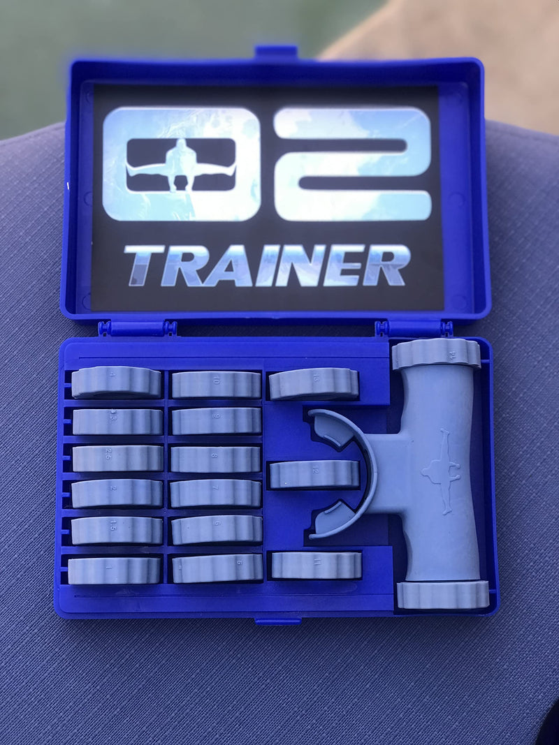 [Australia] - Bas Rutten O2 Trainer - Official Workout Device for Respiratory Training and Lung Muscle Fitness - Portable Breathing Mouthpiece for High Altitude and Power Training (Blue) 