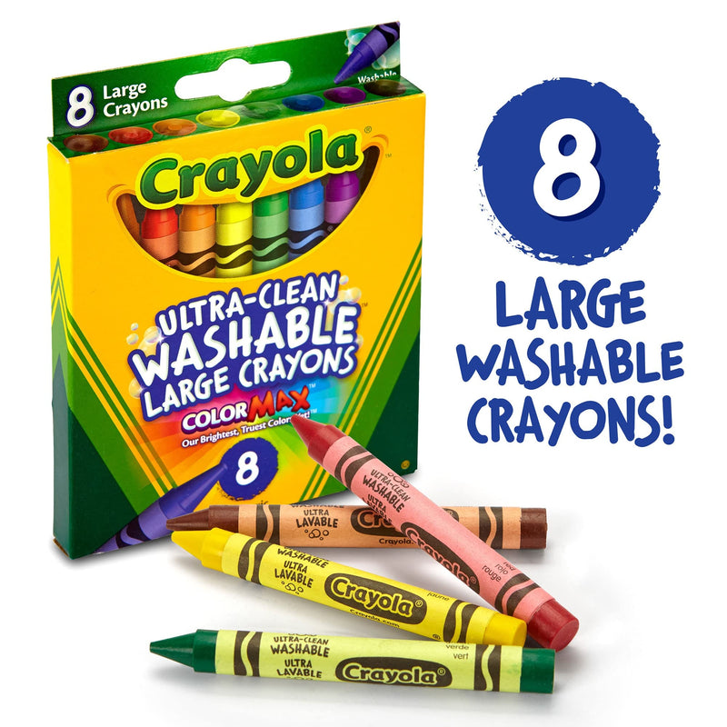 [Australia] - Crayola Ultra Clean Large Washable Crayons, School Supplies, 8 Count 