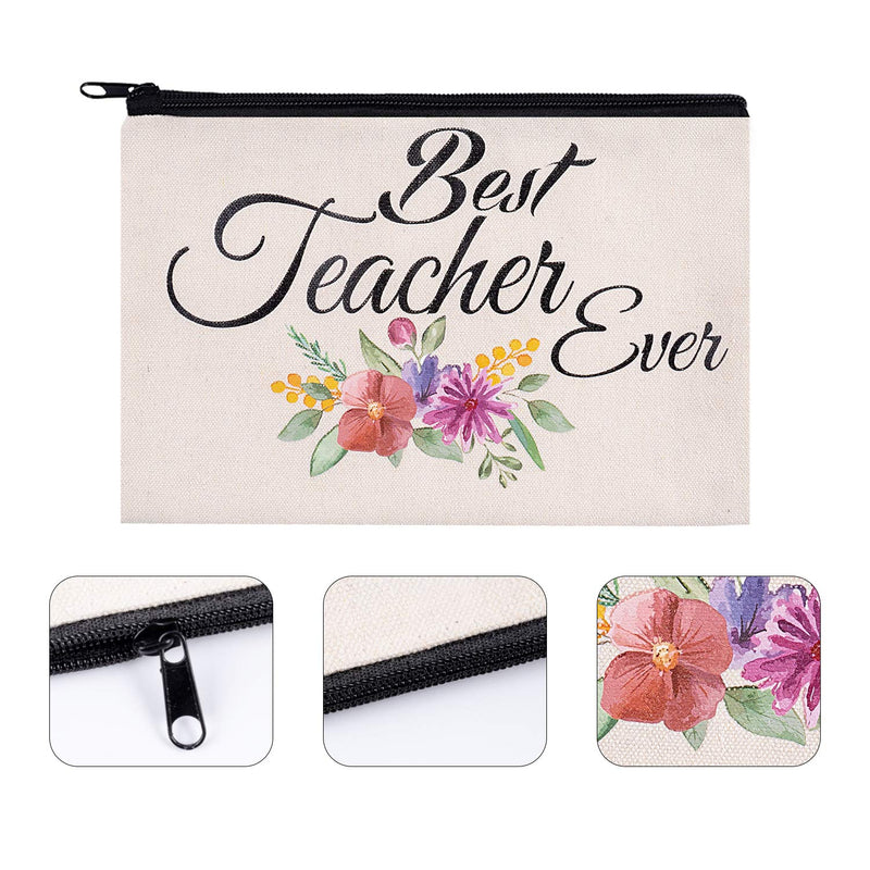 [Australia] - 8 PCS Teacher Gifts Makeup Bags Cosmetic Travel Carrying Case Toiletry Pouch with Zipper in 2 Unique Designs, Teacher Appreciation Gifts, 9 x 6 Inch 