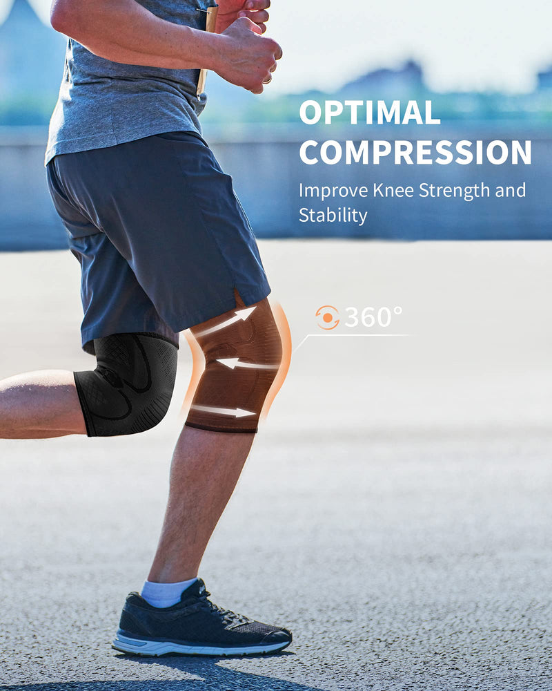 [Australia] - CAMBIVO 2 Pack Knee Brace, Knee Compression Sleeve Support for Men and Women, Knee Pads for Running, Hiking, Meniscus Tear, Arthritis, Joint Pain Relief Medium Black 