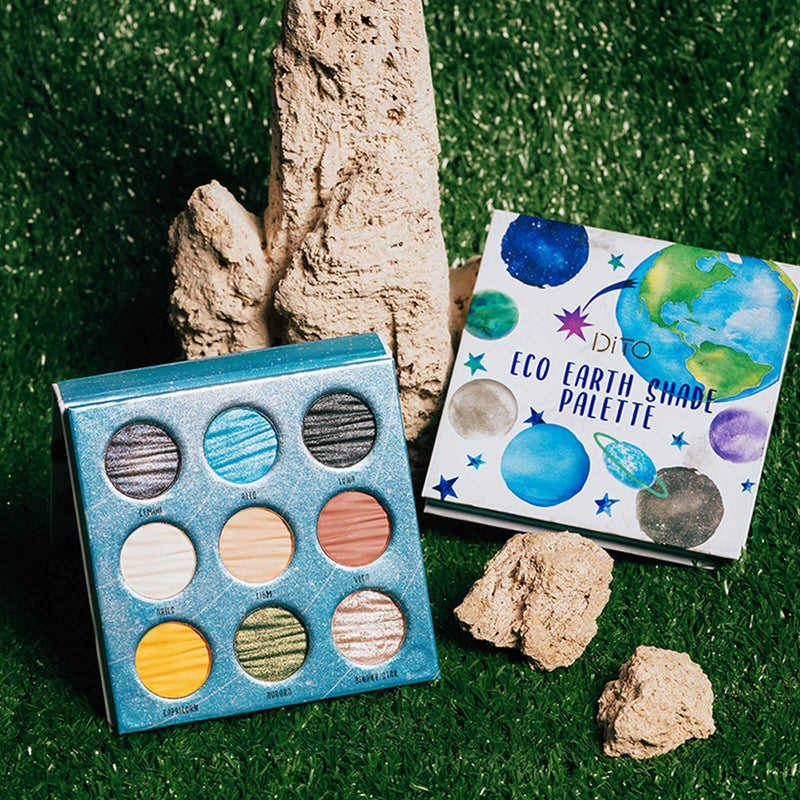 [Australia] - DiTO 9 Color Eco Earth Eyeshadow Palette, Portable Eyeshadow Pallet Matte And Shimmer,Waterproof Makeup Palette With Mirror As A Festive Gift For Wife & Lover & Mother 