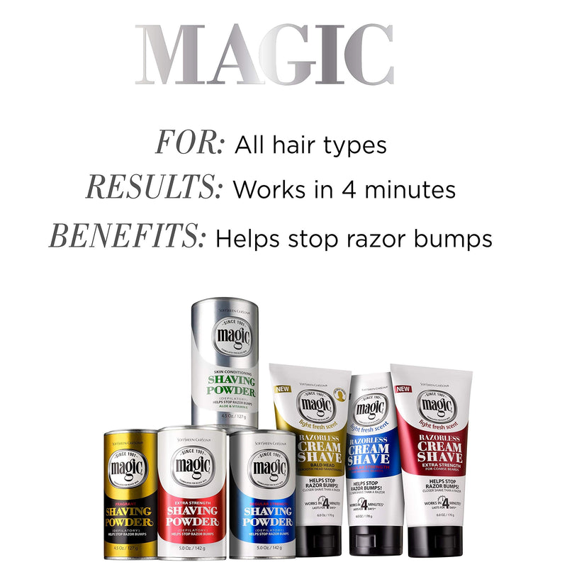 [Australia] - SoftSheen-Carson Magic Razorless Shaving Cream for Men, Hair Removal Cream, Regular Strength for Normal Beards, No Razor Needed, Depilatory Cream Works in 4 Minutes, 6 oz 6 Ounce (Pack of 1) 