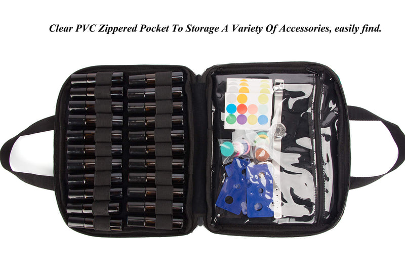 [Australia] - Pacmaxi 54 Bottles Essential Oil Storage Carrying Case With Clear Accessories Pocket-Three-layer Paisley Essential Oil Carrying Storage Bag Holds 10ml, 15ml and Roller Bottles (Paisley Blue) Blue Paisley 