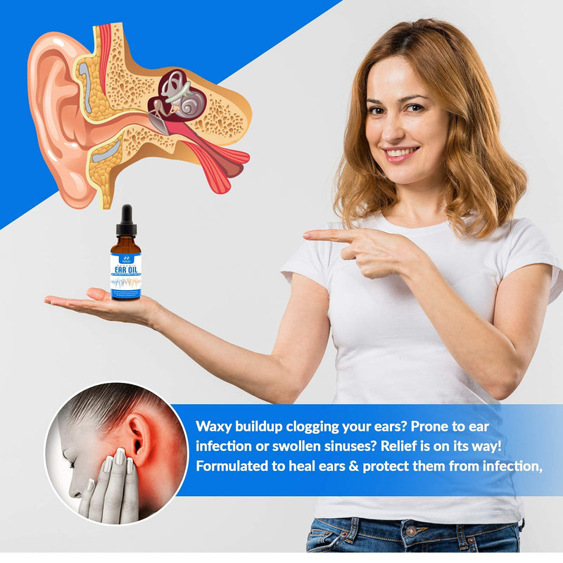 [Australia] - Organic Ear Oil for Ear Infections - Natural Eardrops for Infection Prevention, Swimmer's Ear & Wax Removal - Kids, Adults, Baby, & Dog Earache Remedy - Mullein, Garlic, Calendula Made in USA 