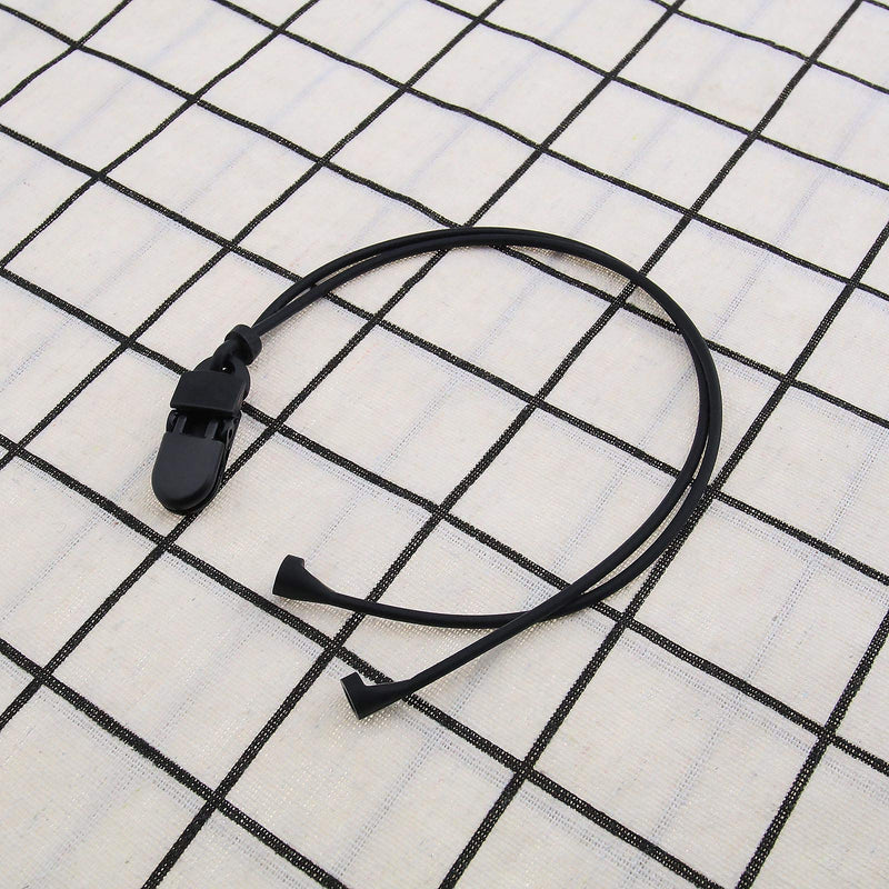 [Australia] - Hearing Aid Clip Holder Anti-lost Lanyard Safety Retainer Retention Cord Protector Silicone Black for Adults Seniors Kids 