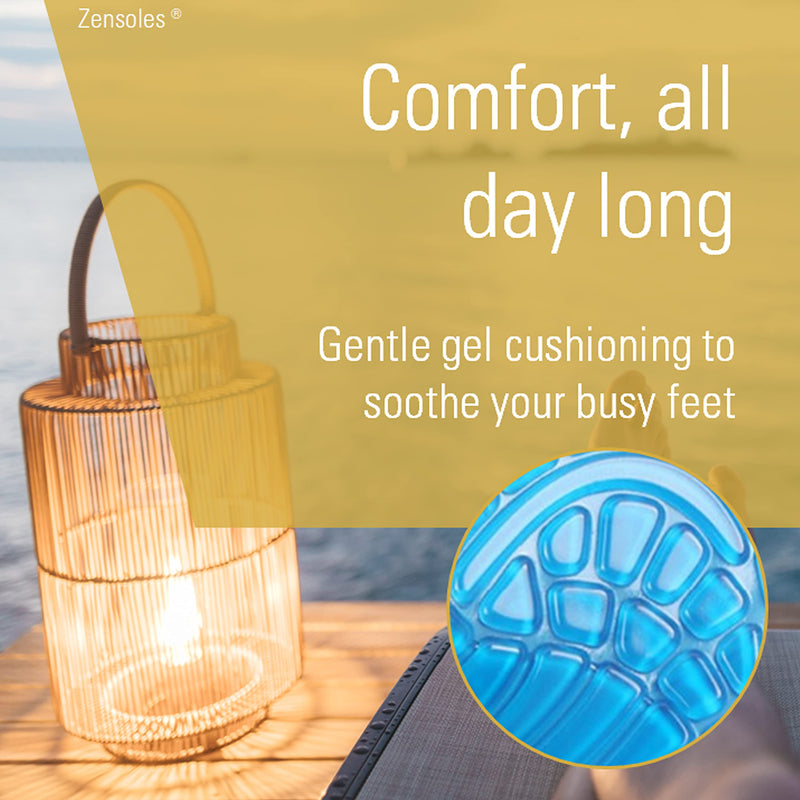 [Australia] - Cushioned Gel Insoles for Men and Women with Orthotic Arch Support. Shock Absorbing with Soothing Comfort and Massage. UK Sizes Blue Large (UK Size 8-11) 