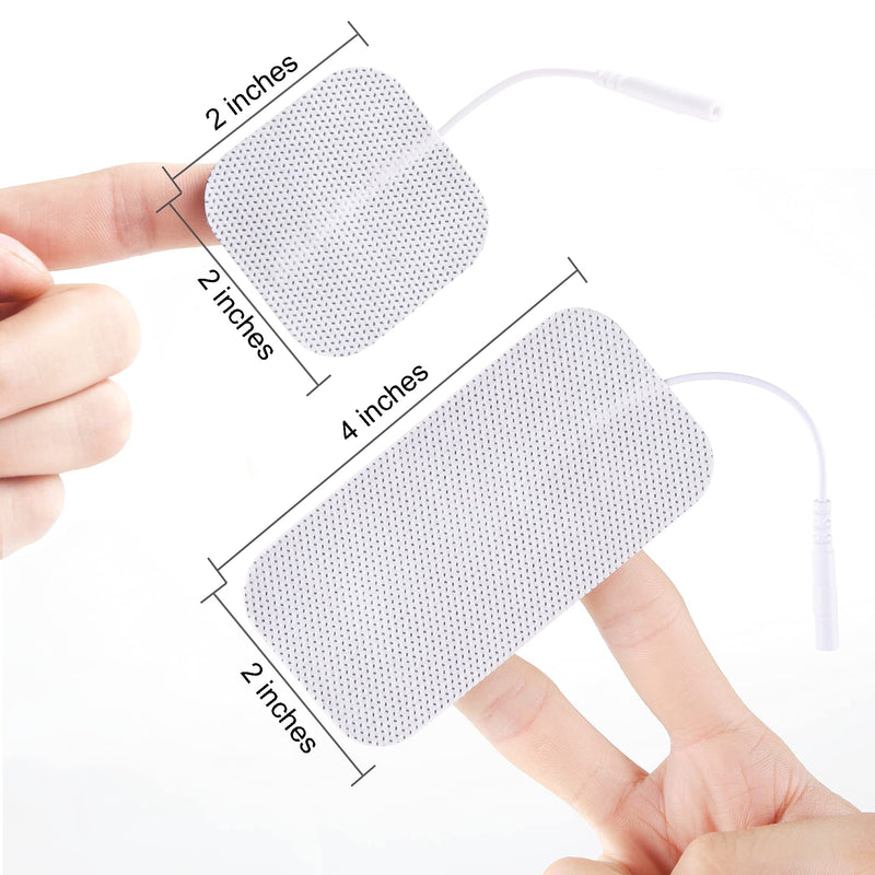 [Australia] - LYINIE TENS Unit Pads 32pcs Reusable Replacement Electrode Patches for Electrotherapy (2"x2" 16pcs, 2"x4" 16pcs) 