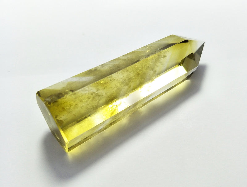 [Australia] - Yellow Quartz Crystal Wand Pointed & Faceted for Healing Reiki Chakra Meditation Therapy Decor (Citrine Crystal) Yellow 1 pcs 
