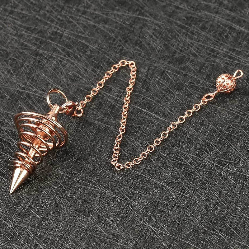 [Australia] - Yueser 2pcs Pendulum Dowsing Reiki Healing Pendulum Chain Metal Scrying Divination Reiki Healing Pendulum Chain Scrying Divination Meditation (Rose Gold,Gold) 