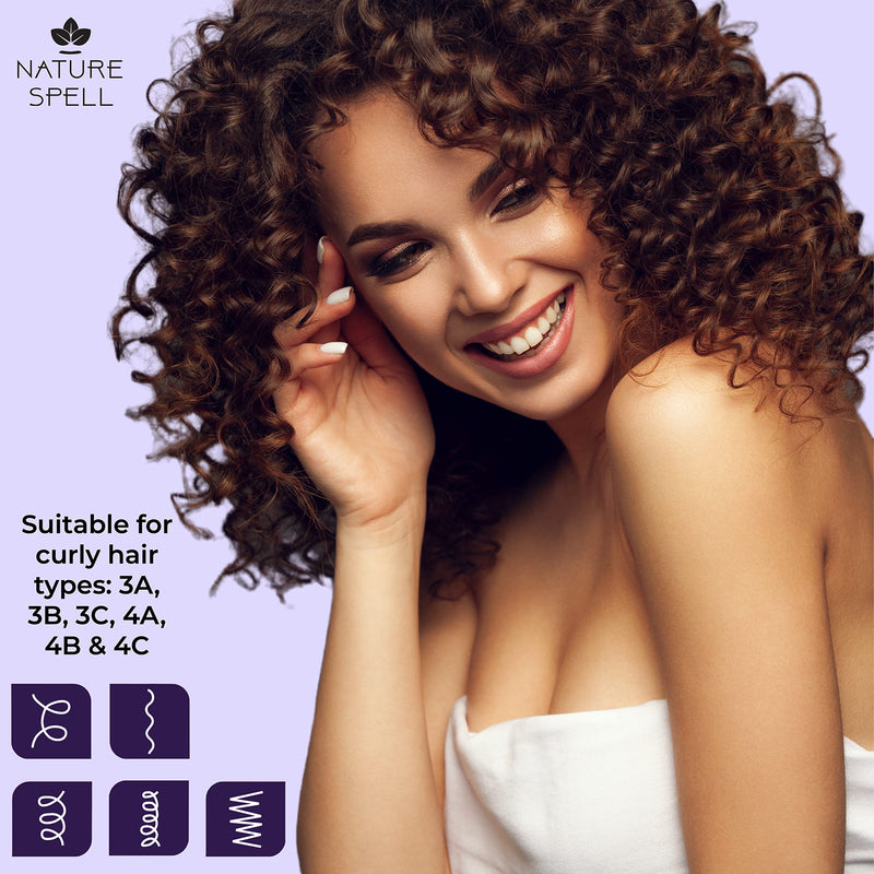 [Australia] - Curl Defining Leave in Curl Cream for Curly Hair by Nature Spell – Infused with Rice Water & Linseed, For All Curl Types, Leave in Styling Cream. 100% Vegan, Made in the UK, white, 400 ml (Pack of 1) 