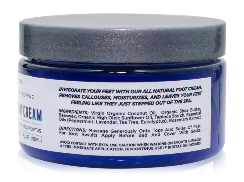 [Australia] - The Yellow Bird Natural Foot Cream - Dry Feet Balm , Cracked Heel Moisturizer, Organic Athletes Foot Repair Salve with Tea Tree Oil & Peppermint. Moisturizing Callus Care, Toenail Treatment Creme 
