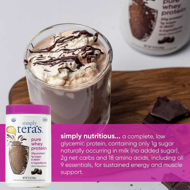 [Australia] - teraswhey Simply Pure Whey Protein, Dark Chocolate 12 oz 