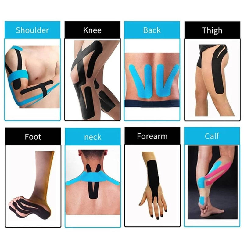 [Australia] - Lenacou Kinesiology Tape (4"x16.4 ft) Extra Roll Wide, Reduces Pain, Made of A High-Grade Water-Resistant Material Preferred by Athletes, Helps Prepare Muscles for Retraining (Blue) Blue 