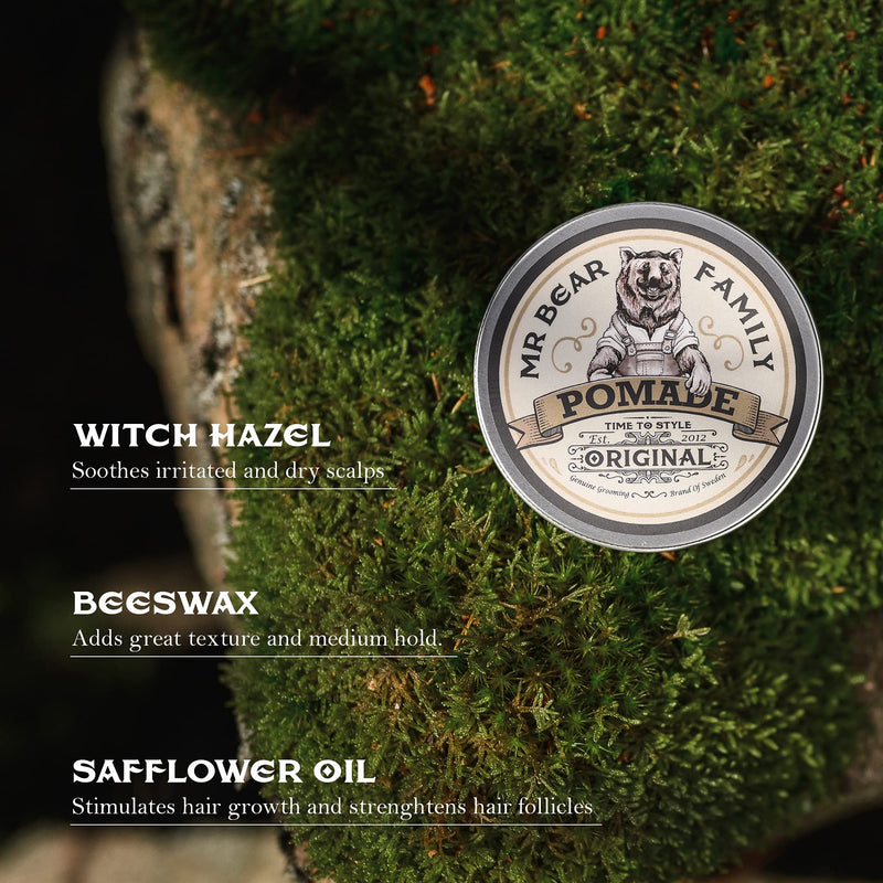 [Australia] - Hair Pomade for Men – Water Based Medium Hold Mens Hair Styling Pomade Contains Volumising Bentonite Clay – Texturising Non Greasy Anti Dandruff Pomade For That Natural Healthy Shine – Original 100ml 