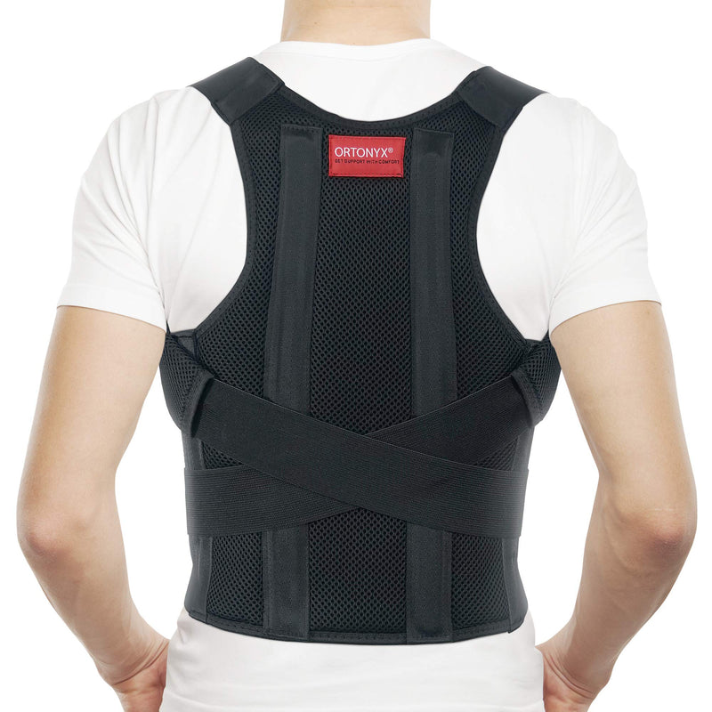 [Australia] - ORTONYX Comfort Posture Corrector Clavicle and Shoulder Support Back Brace, Fully Adjustable for Men and Women/656A-Medium Medium (Pack of 1) Black 