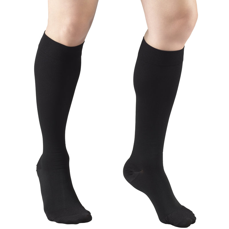 [Australia] - Truform 30-40 mmHg Compression Stockings for Men and Women, Knee High Length, Closed Toe, Black, Large Large (1 Pair) 
