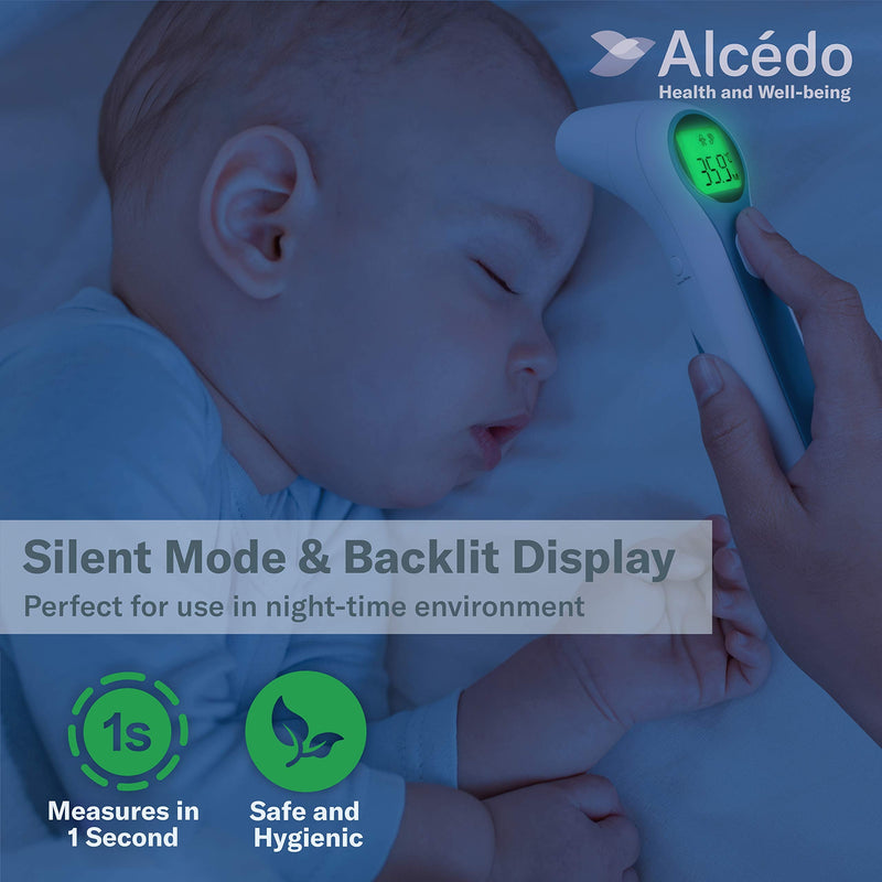 [Australia] - Alcedo Forehead and Ear Thermometer for Adults, Kids, and Baby | Digital Infrared Thermometer for Fever | Touchless, Instant Read, Medical Grade | Pouch and Batteries Included 