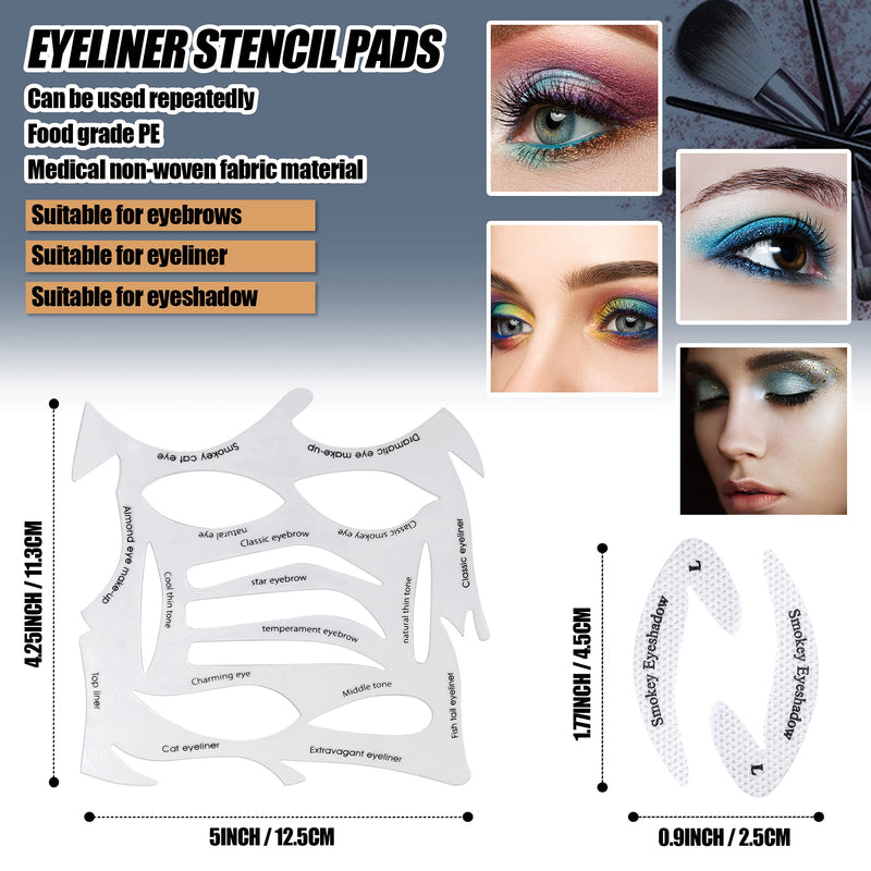 [Australia] - Eye Makeup Moulds Kit Includes Smoky Cat Eyeliner Stencil Pads, Eyebrow Applicators Template Plate, Eyeshadow Stencil Stickies, Quick Makeup Tool for Beginners 