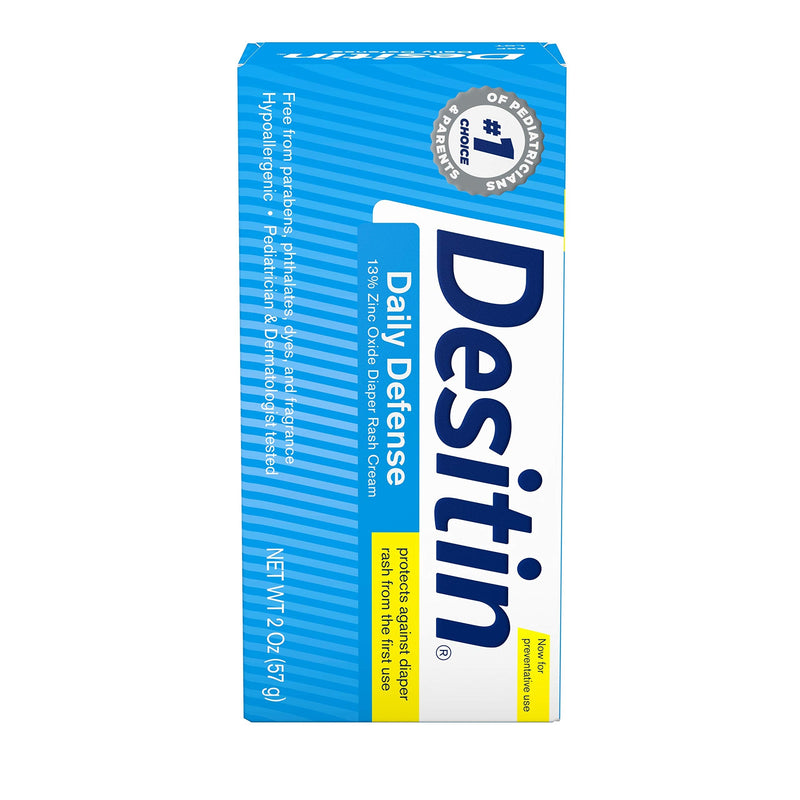 [Australia] - Desitin Daily Defense Baby Diaper Rash Cream with 13% Zinc Oxide Barrier Cream to Treat, Relieve & Prevent Diaper Rash, Hypoallergenic, Dye-, Phthalate- & Paraben-Free, Travel Size, 2 oz 