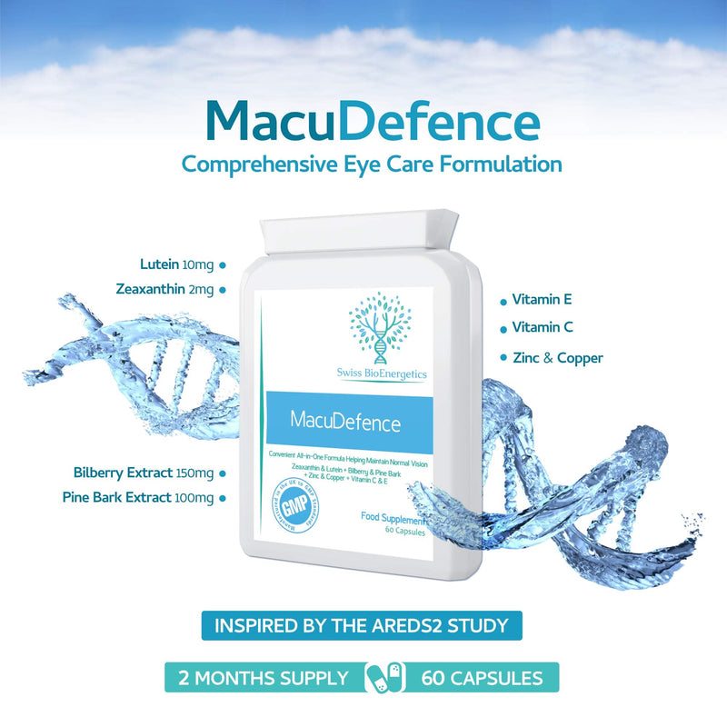 [Australia] - MacuDefence 60 Capsules - Lutein, Zeaxanthin, Bilberry and Pine Bark Along with an Essential Balance of Vitamins & Minerals Proven to Support Normal Eyes, Vision and Macular Health 