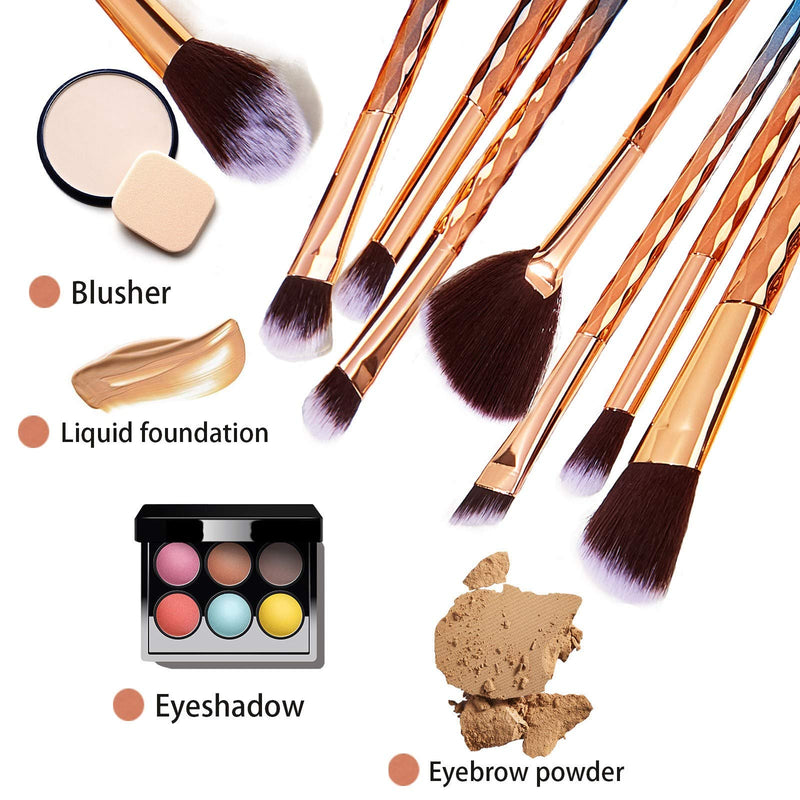 [Australia] - CINIDY 8 pcs Professional Makeup Brushes Sets Premium Synthetic Cosmetic Tool Make up Brushes Water Ripple Handle Brush Kit Include Blending Kabuki Foundation Blush Contour Brochas De Maquillaje 