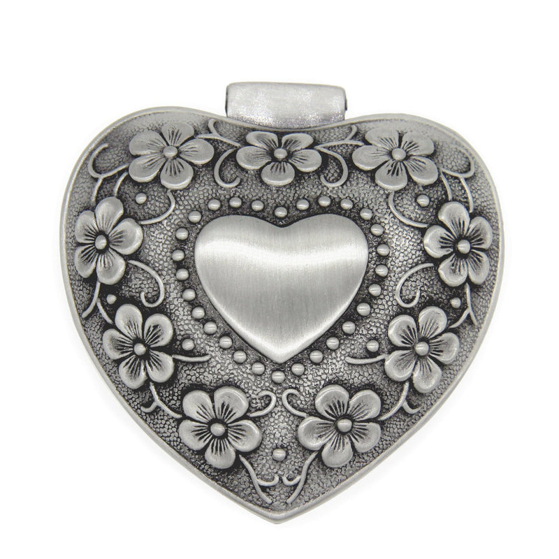 [Australia] - AVESON Classic Vintage Antique Heart Shape Jewelry Box Ring Small Trinket Storage Organizer Chest Christmas Gift, Silver 