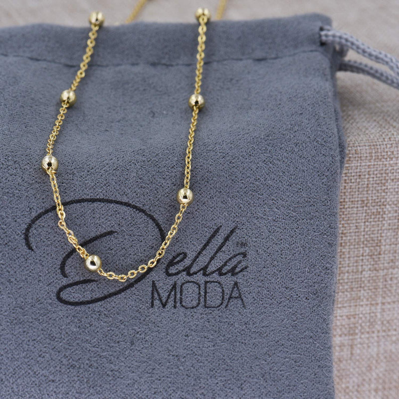 [Australia] - DELLA MODA Satellite Chain Choker Dainty Gold Necklace | 18k Gold Plated Hypoallergenic Brass 