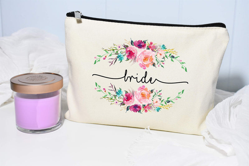 [Australia] - Bride Makeup Bag, Bride Gift, Bride Cosmetic Bag, Engagement Gift, Bride Makeup Zipper Pouch, Bridal Shower, Engagement Gift 