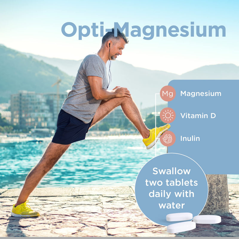 [Australia] - Healthspan Opti-Magnesium | 90 Tablets | for Bone & Muscle Support | Maintains Psychological Function and Nervous System | Easily Absorbed | Added Vitamin D3 | Inulin | Vegetarian 