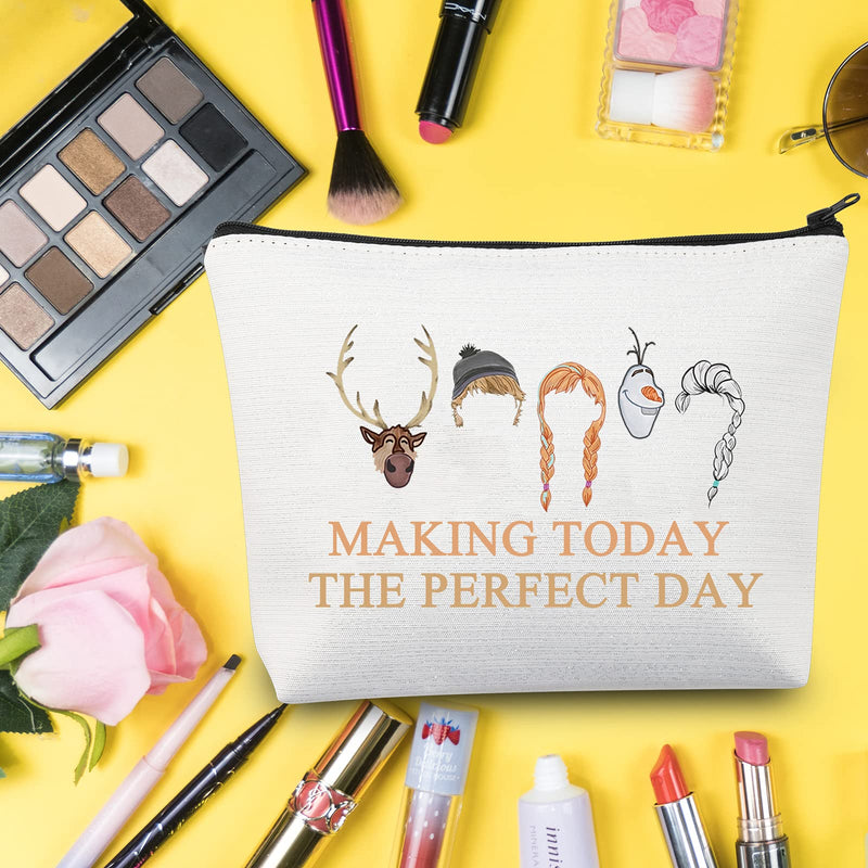 [Australia] - LEVLO The Frozen Movie Cosmetic Bag The Frozen Fans Gift Making Today The Perfect Day Makeup Zipper Pouch Bag For Friend Family, Making Today Perfect, 