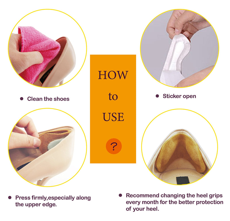 [Australia] - Premium Leather Heel Grips Liner Cushions Inserts for Shoes Too Big, Heel Pads for Heel Pain,Filler Protect Improved Women Men Shoe Fit and Comfort, Khaki,3 Pairs (0.35 inch Thicker) 2 