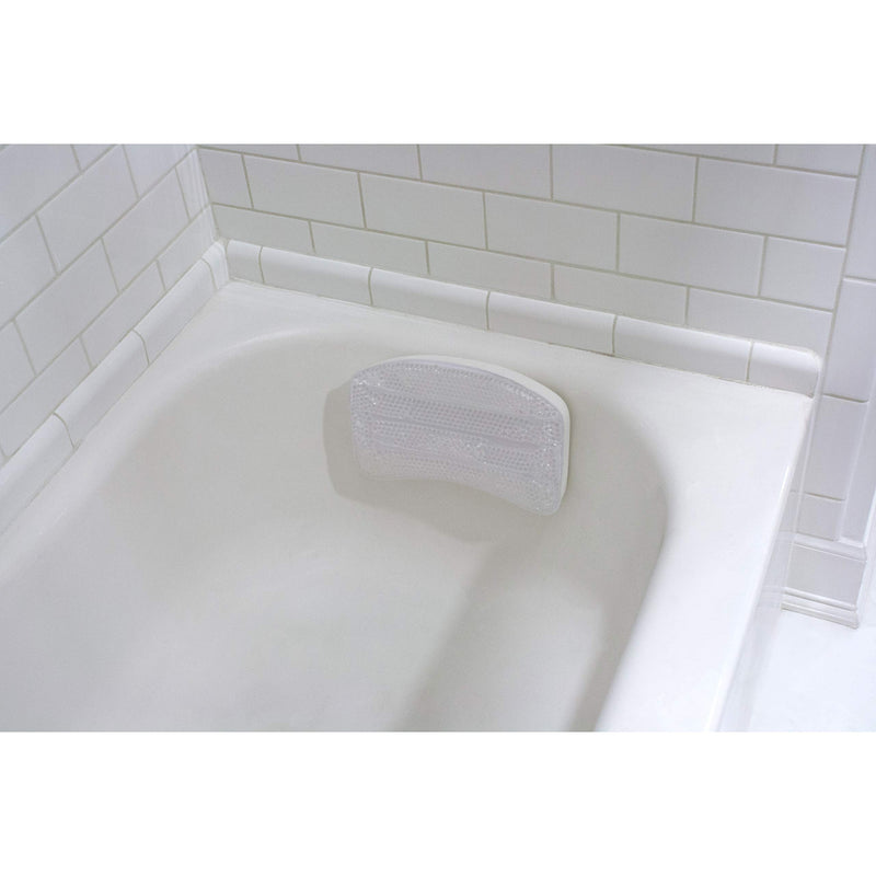 [Australia] - Bath Bliss Luxury Cooling Gel Beaded Bath Tub, Suction Cup Backing, Spa Pillow, White 