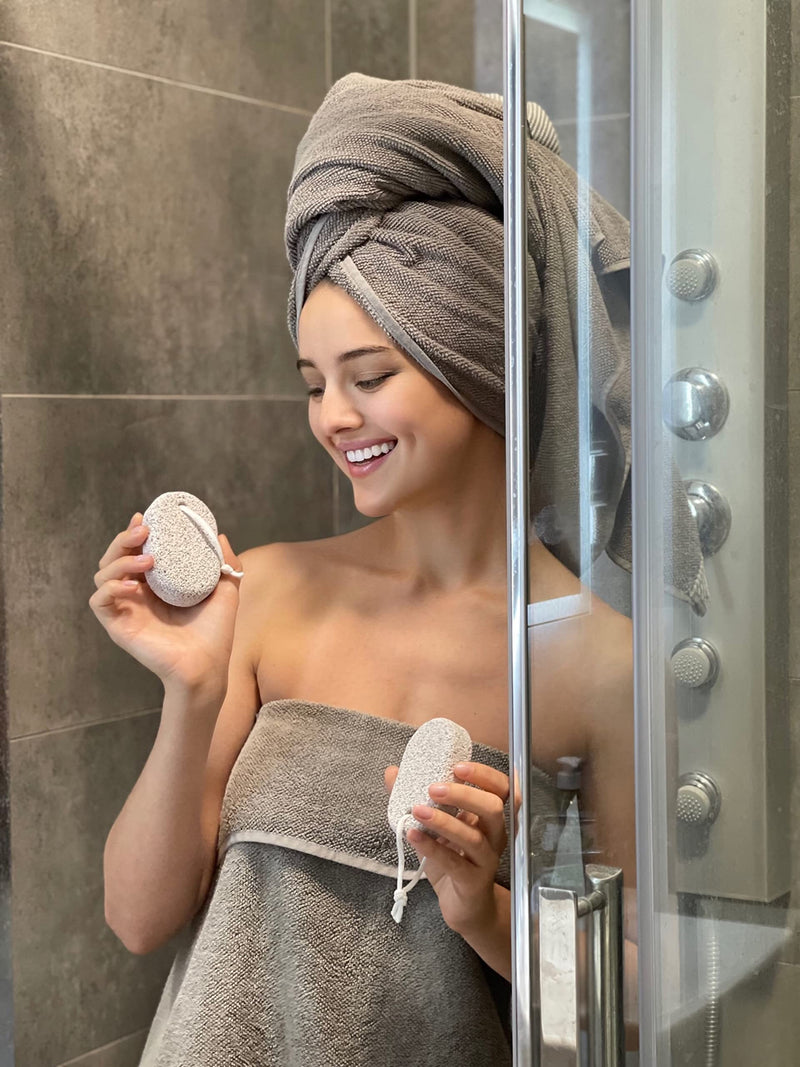 [Australia] - WestWolf Pumice Stone for Feet- Grey-Pack of 2 Organic, Skin Friendly Pumice Stones-Durable Foot Scrubber, Exfoliator and Callus Remover- for Mani, Padi and Skin Care 