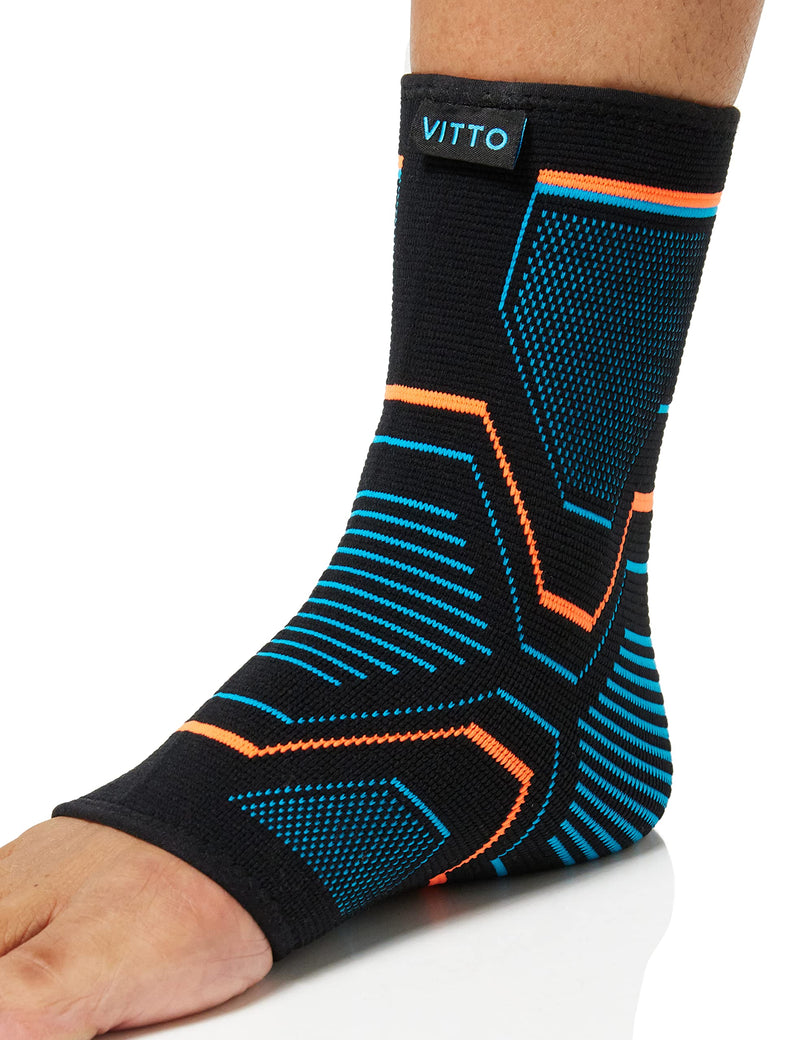 [Australia] - VITTO Ankle Support for Sprained Ankle, Arthritis, Joint Pain, Strains, Ankle Injury, Recovery, Rehab, Sports, Basketball - Multi Zone Compression Sleeve (M) M 