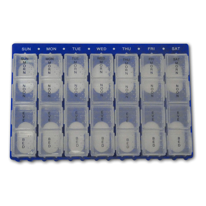[Australia] - Pill Box Weekly Organiser - 7 Day 4 Times Daily – 28 Compartments - Dosette Medicine Container –- by Life Healthcare 