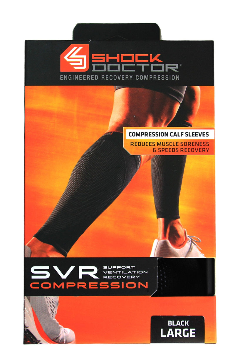 [Australia] - Shock Doctor SVR Recovery Compression Calf Sleeve, Black, Adult-Large 