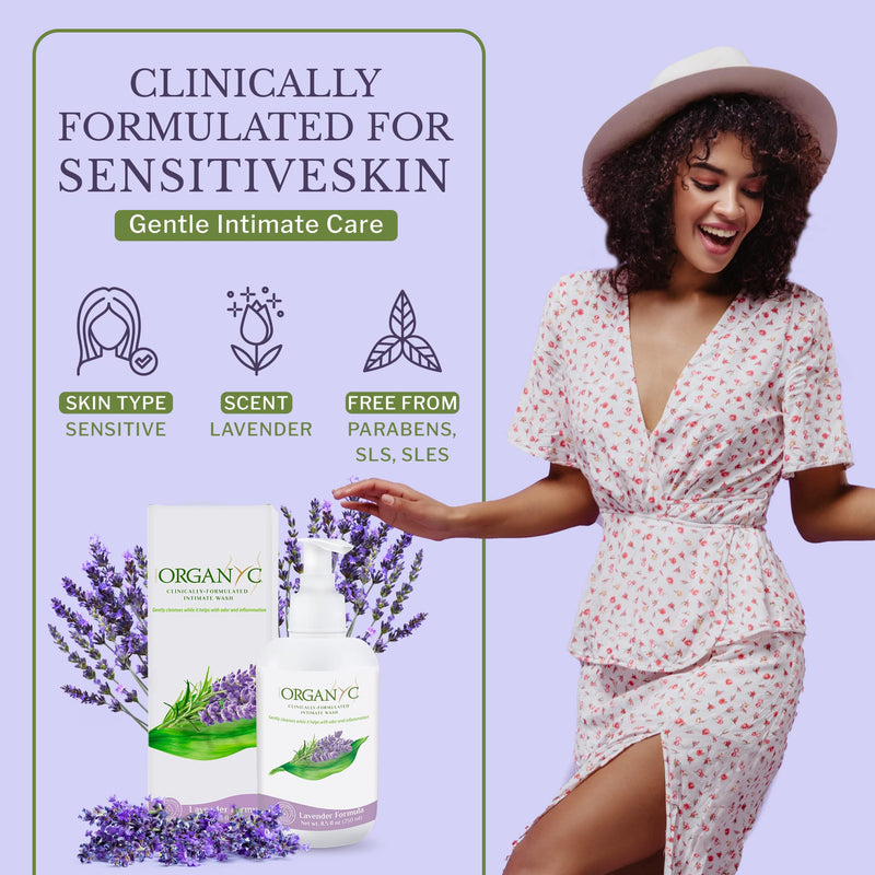 [Australia] - Organic Intimate Wash with Lavender Essential Oils & Flower Extracts, Gentle Cleansing Feminine Wash for Women with Sensitive Skin, Soothing pH Balance Feminine Wash, 8.5 fl oz, Pack of 1 8.5 Fl Oz (Pack of 1) 