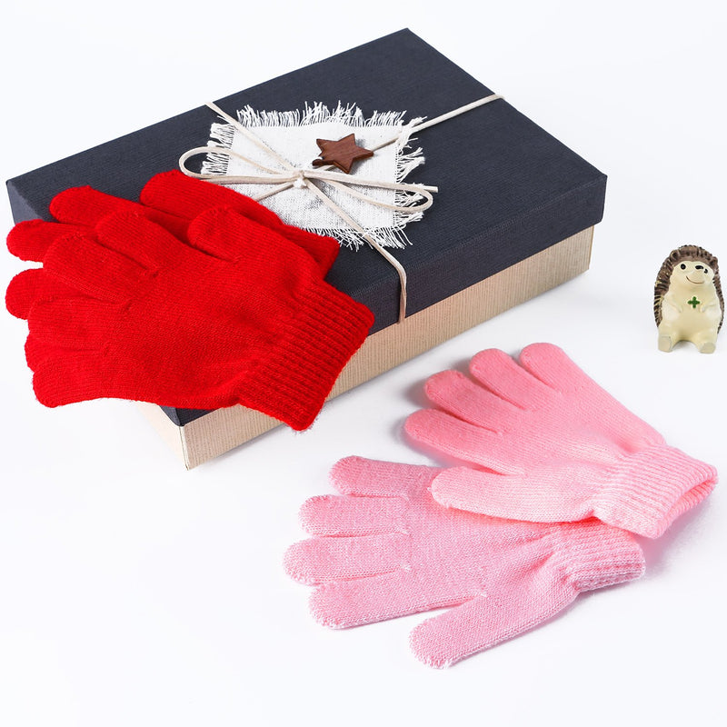 [Australia] - Cooraby 12 Pairs Kid's Winter Magic Gloves Children Stretchy Warm Magic Gloves Boys or Girls Knit Gloves 12 Mixed Color 