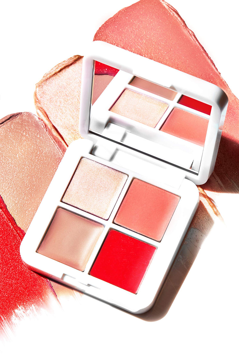 [Australia] - RMS Beauty Lip2Cheek Glow Quad Mini Palette - Travel-Friendly Lip, Cheek & Highlighter Set - Includes Three (3) Lip2Cheek Shades & Cream Luminizer (0.08 oz) 