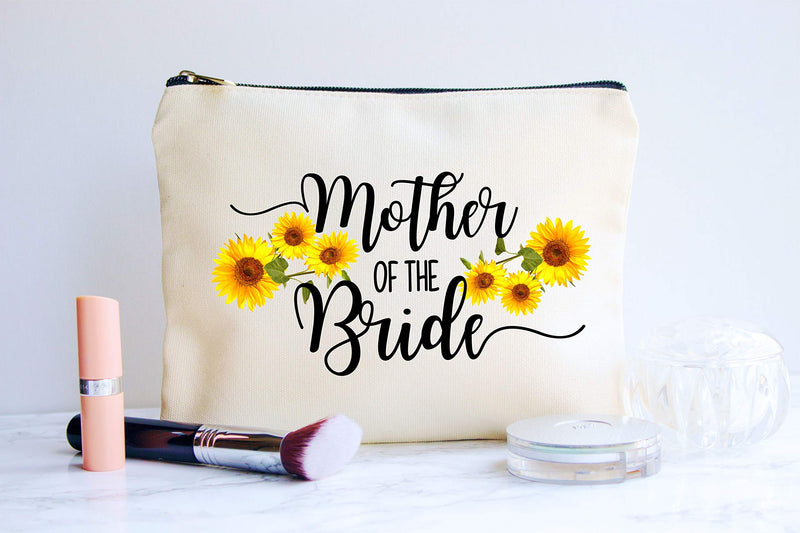 [Australia] - Mother Of The Bride Gift, Sunflower Makeup Bag, Bridal Party Gift, Mother of the Bride Clutch Bag, Cosmetic Pouch for Bride's Mother, Sunflower Wedding Gift 