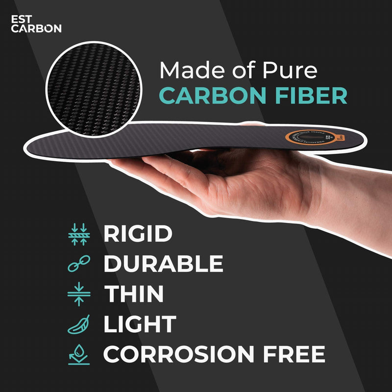 [Australia] - Narrow Carbon Fiber Insole, 1Piece, Shoe Insert, Rigid - Strong Ortho - Shoe Stiffener Insert Best for Foot Arthritis, Turf Toe, Hallux Limitus, Hallux Rigidus, Mortons Toe - EU36 234mm 9.21 Inch, Women's Size 8, Men's 7 