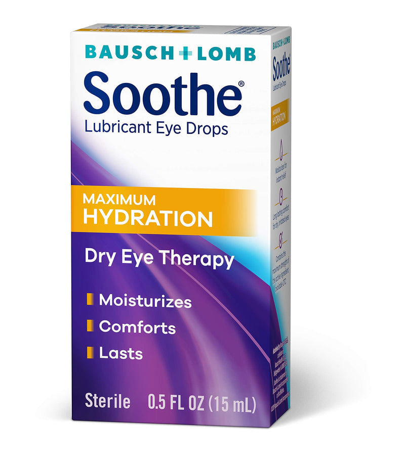 [Australia] - Bausch + Lomb Soothe Dry Eye Drops, Long Lasting Hydration Lubricant Eye Drop, 15 ml, 0.50 Fluid Ounce 