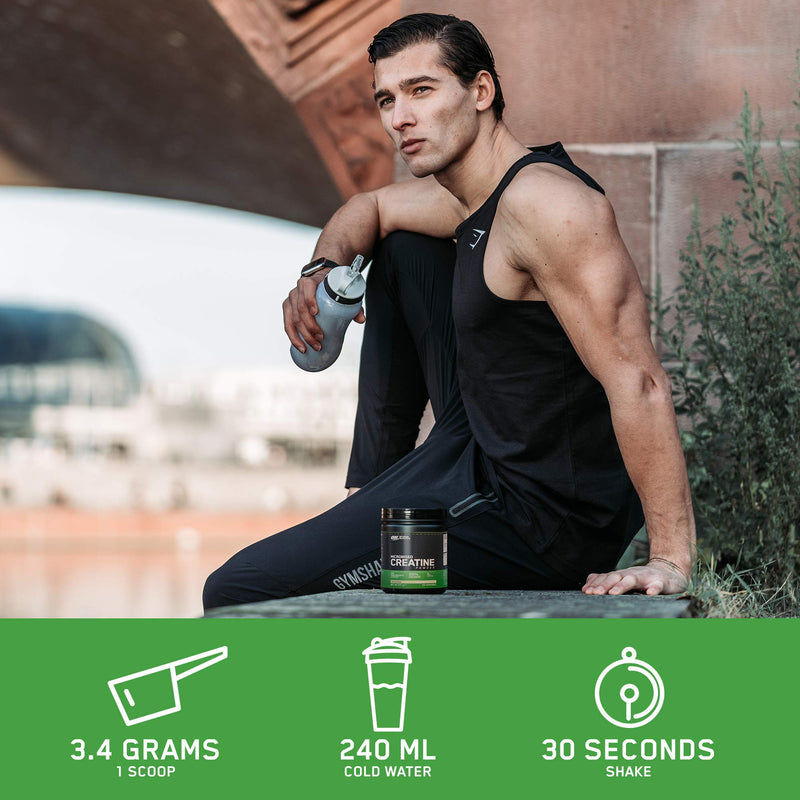 [Australia] - Optimum Nutrition Micronised Creatine Powder, Creatine Monohydrate Powder for Performance, Unflavoured, 186 Servings, 634 g, Packaging May Vary 