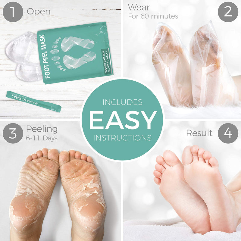 [Australia] - Foot Peel Mask - 2 Pack - For Cracked Heels, Dead Skin & Calluses - Make Your Feet Baby Soft & Get a Smooth Skin, Removes & Repairs Rough Heels, Dry Toe Skin - Exfoliating Peeling Natural Treatment 