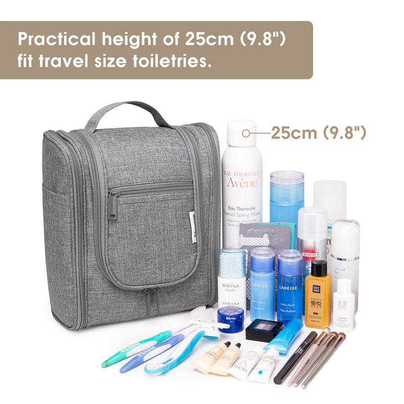 [Australia] - Hanging Travel Toiletry Bag Cosmetic Make up Organizer for Women and Men (Grey-2) 