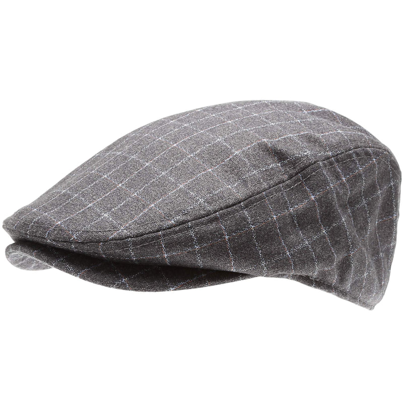 [Australia] - MIRMARU Men’s Classic Flat Ivy Gatsby Cabbie Newsboy Hat with Elastic Comfortable Fit and Soft Quilted Lining. One Size Windowpane, Black 
